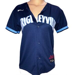 Nike MLB Chicago Cubs City Edition Wrigleyville Blue Jersey Adult Medium EUC